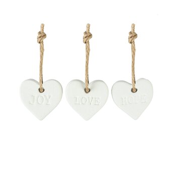 Embossed Heart Clay Embellishments 3 Pack