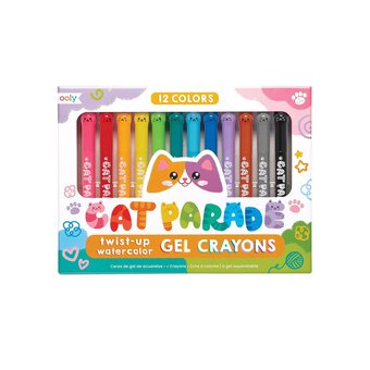 Cat Parade Twist-Up Watercolour Gel Crayons 12 Pack 