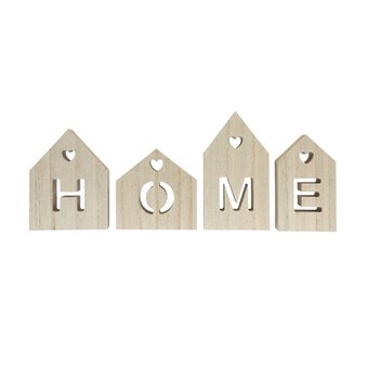 Wooden Home Houses Set 4 Pieces