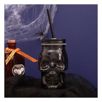 Black Skull Drinking Jar 