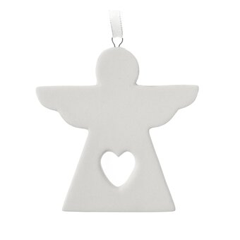 Hanging Ceramic Flat Angel Decoration 7cm 