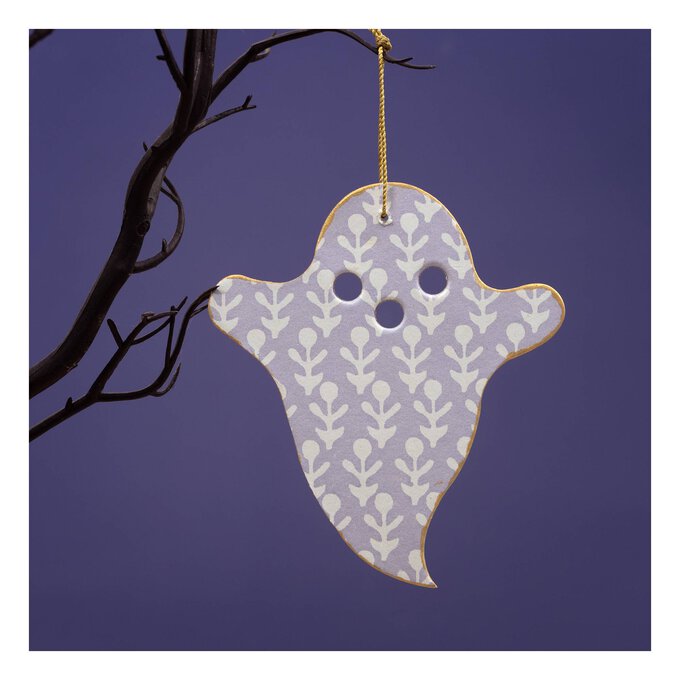 Hanging Purple Paper Ghost 15cm image number 1