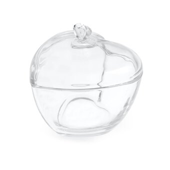 Heart Glass Bowl with Lid 17cm 