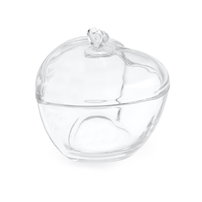 Heart Glass Bowl with Lid 17cm  image number 1