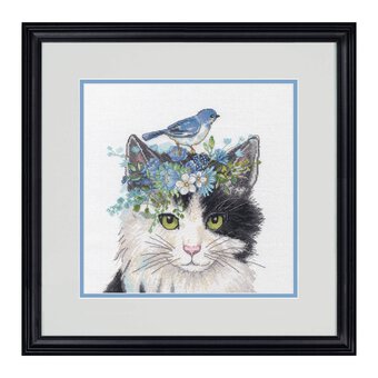 Dimensions Floral Crown Cat Counted Cross Stitch Kit 23cm x 32cm
