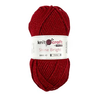 Knitcraft Red Shine Bright Chunky Yarn 100g