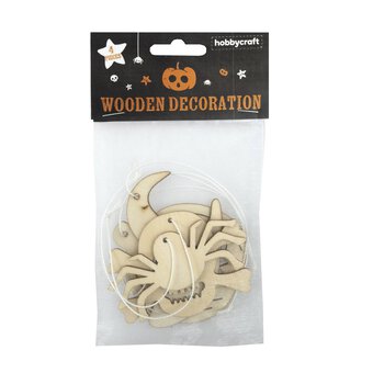 Wooden Halloween Decorations 4 Pack  image number 5