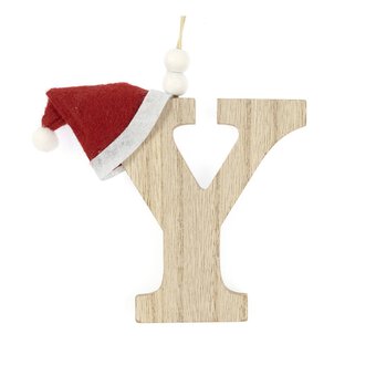 Hanging Wooden Christmas Letter Y 9cm image number 3