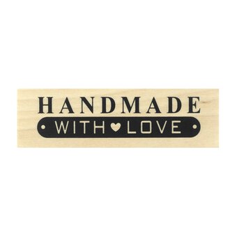 Handmade with Love Wooden Stamp 8cm x 2.5cm image number 3