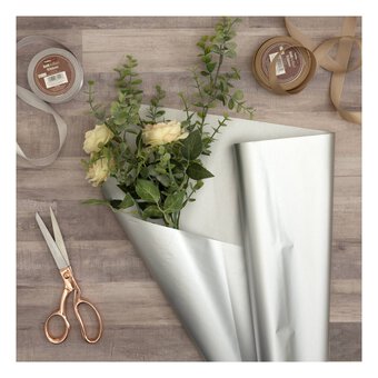 Silver Floral Frosted Wrap 80cm x 250cm