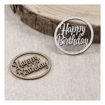 Wooden Happy Birthday Confetti 24 Pieces image number 2