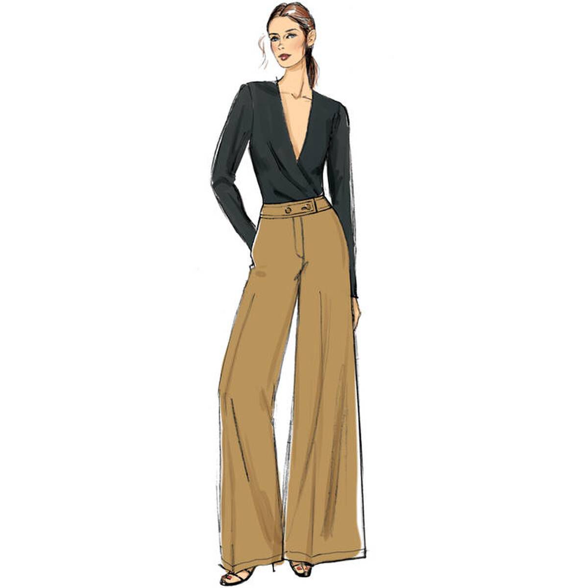 Vogue Sewing Pattern V9282 Womens HighWaist Trousers With Button 