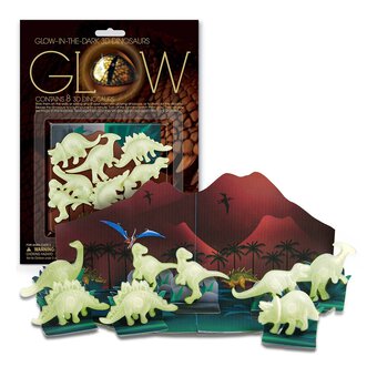 Glow-in-the-Dark 3D Dinosaurs 8 Pack