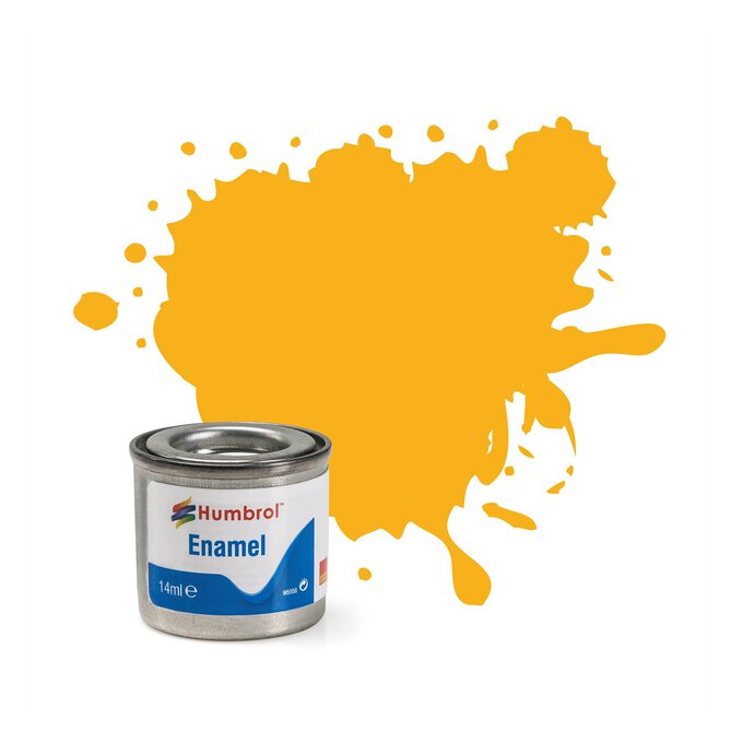 Humbrol Insignia Yellow Enamel Matt Paint 14ml (154) image number 1