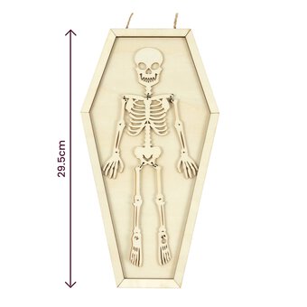 Hanging Wooden Skeleton Coffin Decoration 30cm image number 5