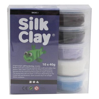 Soft Modelling Clay for Kids, Silk Clay®, 10 X 40g Tubs, Air Drying,  Assorted Colors, 3 Years, UK Shop 