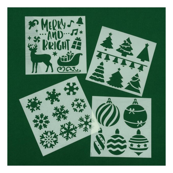 Christmas Stencils 4 Pack image number 1