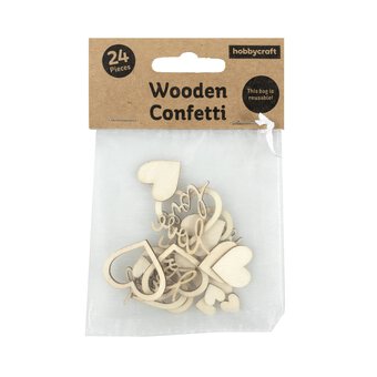 Wooden Love Confetti 24 Pieces image number 4