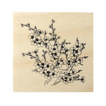 Cherry Blossom Wooden Stamp 5cm x 5cm image number 3