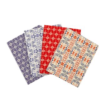 Little Red Boots Reds and Blues Cotton Fat Quarters 4 Pack