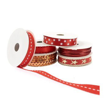 Red Trims and Ribbons 2m 6 Pack