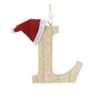 Hanging Wooden Christmas Letter L 9cm image number 3