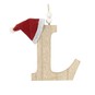 Hanging Wooden Christmas Letter L 9cm image number 3