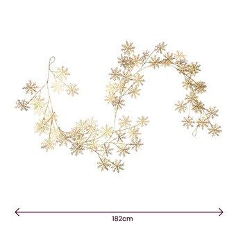 Metallic Gold Snowflake Garland 1.8m image number 6