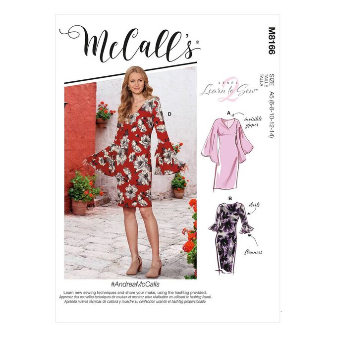 McCall’s Andrea Dress Sewing Pattern M8166 (14-22) | Hobbycraft