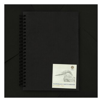 Shore & Marsh Portrait Hardback Black Paper Sketchbook A4 50 Sheets