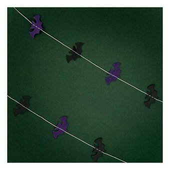 Purple and Black Paper Bat Garland 2m