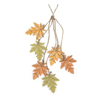 Wooden Leaf Decoration 28cm