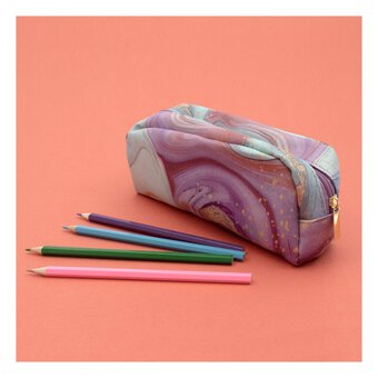 Purple Marble Pencil Case