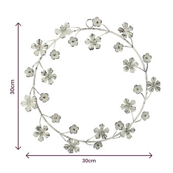 White Flower Hanging Wreath 30cm  image number 4