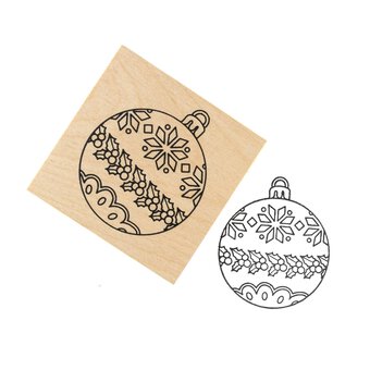 Christmas Bauble Wooden Stamp 5cm x 5cm