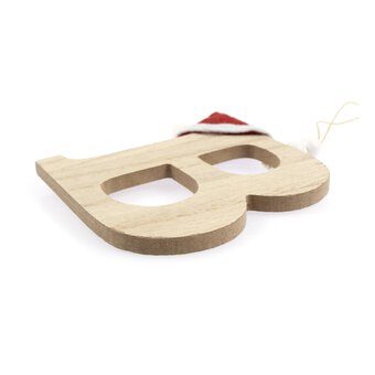 Wooden Hanging Christmas Letter B 9cm image number 4