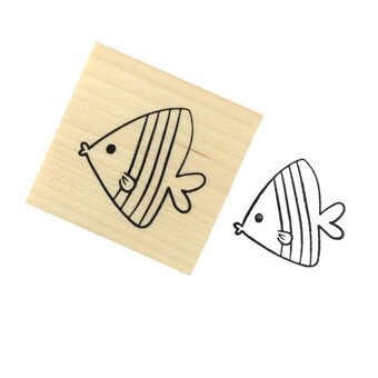 Angelfish Wooden Stamp 3.8cm x 3.8cm