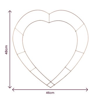 Copper Heart Wire Wreath Frame 46cm image number 4