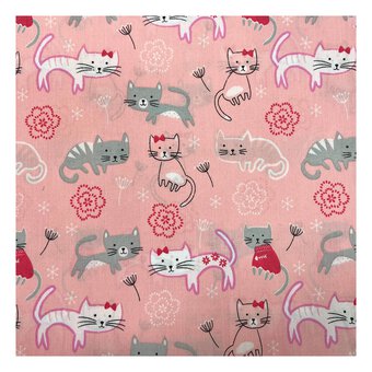 Feline Print Polycotton Fabric by the Metre