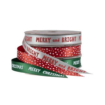 Merry and Bright Printed Ribbon 10mm x 3m image number 4