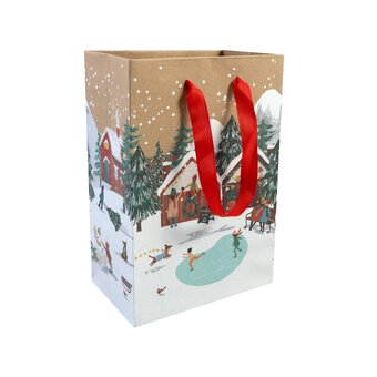 Snowy Mountain Kraft Gift Bag 24cm x 17cm