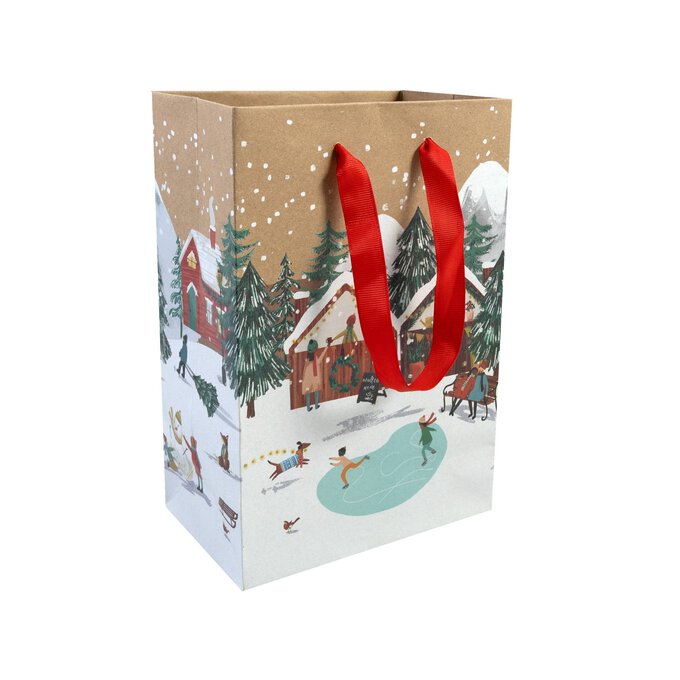 Snowy Mountain Kraft Gift Bag 24cm x 17cm image number 1