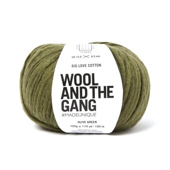 Wool and the Gang Olive Green Big Love Cotton 100g