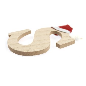 Hanging Wooden Christmas Letter S 9cm image number 4