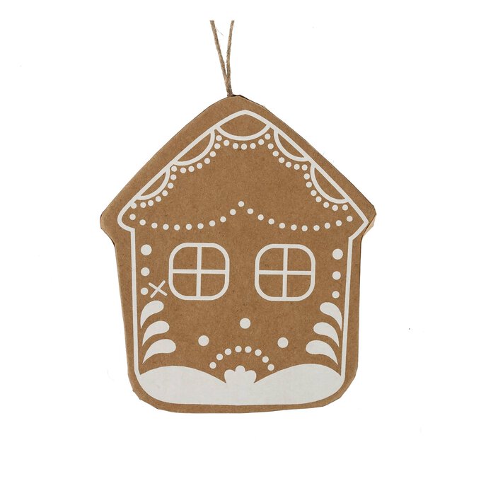 Decorated Mache Gingerbread House Decoration 10cm image number 1