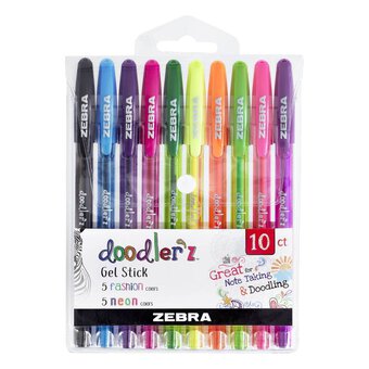 Zebra Doodler’z Gel Stick Pens 10 Pack