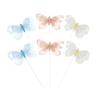 Pastel Butterfly Embellishments 6 Pack