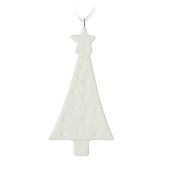 Hanging Ceramic Flat Tree Decoration 10cm image number 2