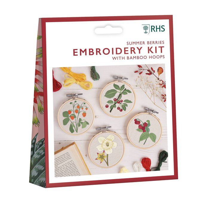 RHS Summer Berries Mini Embroidery Kit 4 Pack  image number 1