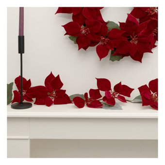 Red Poinsettia Garland 1.8m